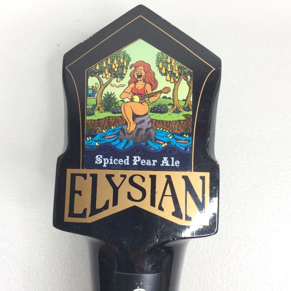 Elysian Spiced Pear Ale Oddland Beer Tap Handle Seattle Washington Wood 10